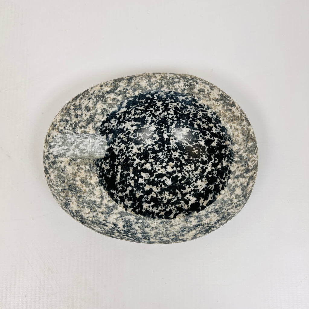 River Stone Black Splashed Ash Tray