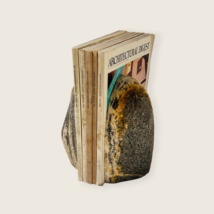 Brown Streaked Riverstone Bookend