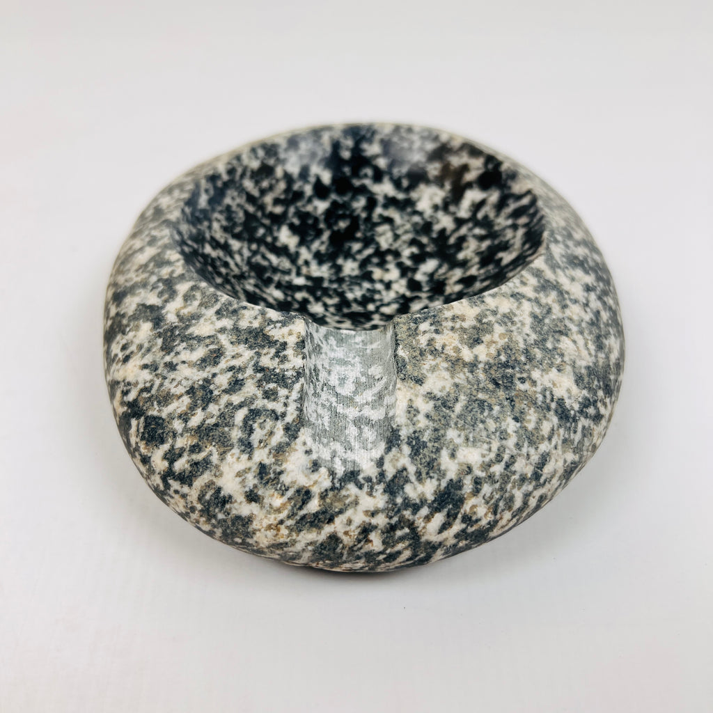 River Stone Black Splashed Ash Tray