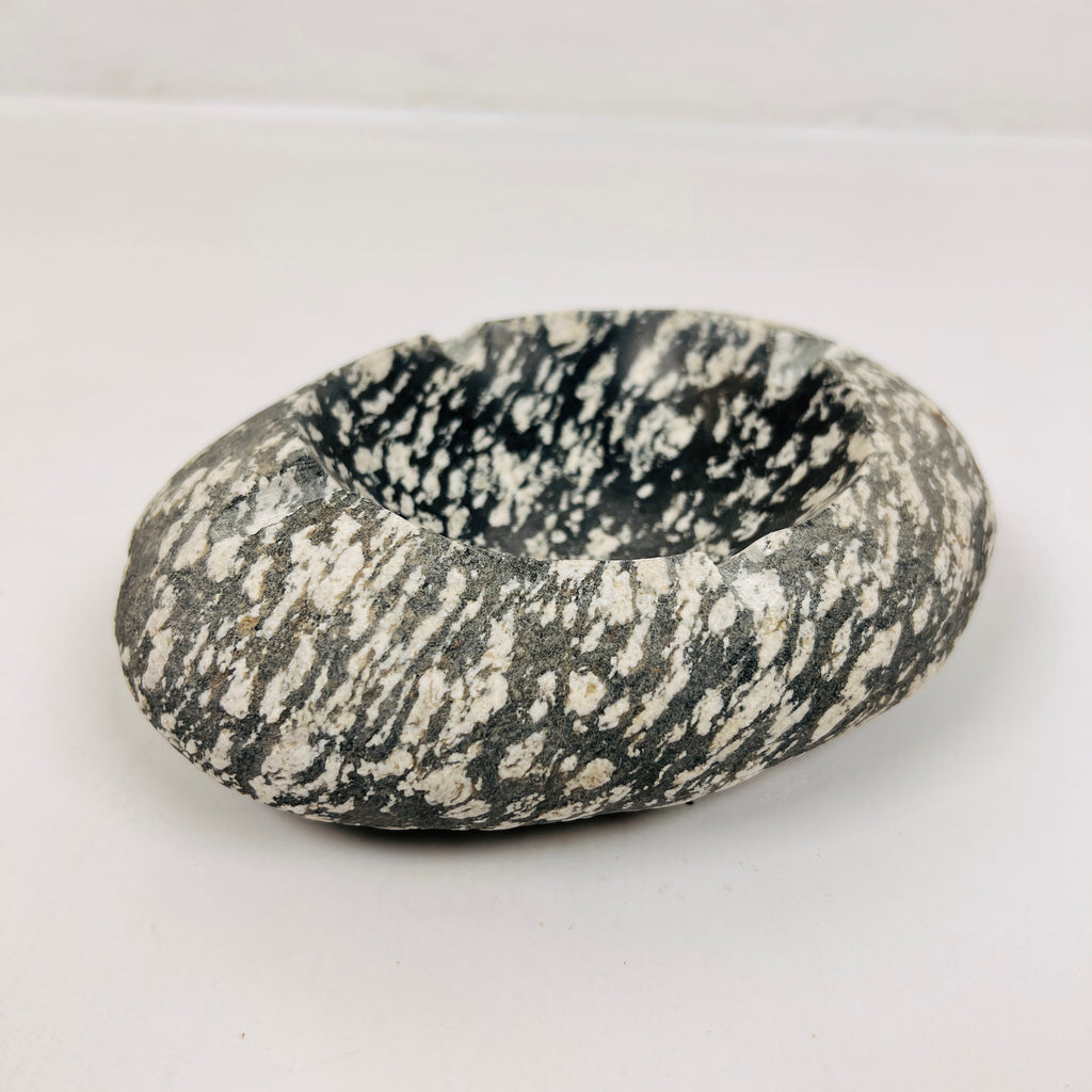 River Stone Black Splattered Ash Tray