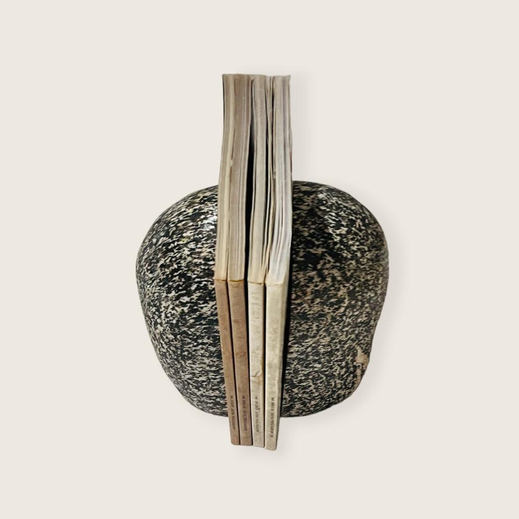 Black Splashed Riverstone Bookend