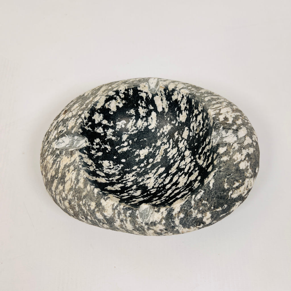 River Stone Black Splattered Ash Tray