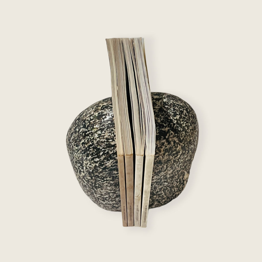 Black Splashed Riverstone Bookend