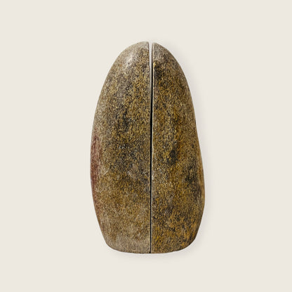 Golden Riverstone Bookend Pair