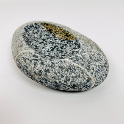 White lined Spotted Soap Dish - Riverstone