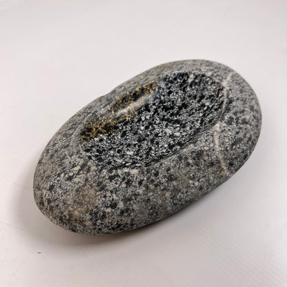 White lined Spotted Soap Dish - Riverstone