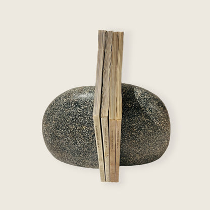 Black Dotted Riverstone Bookend Pair