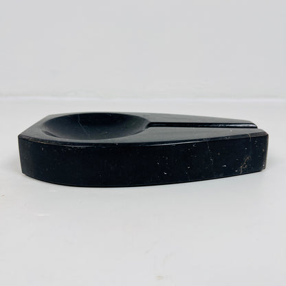 Curved Marble Ash Tray - Black