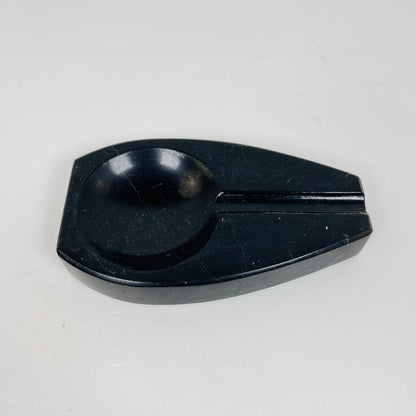 Curved Marble Ash Tray - Black