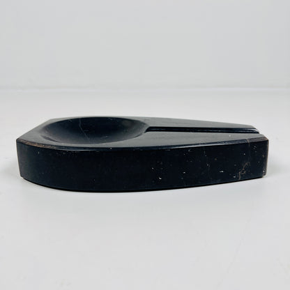 Curved Marble Ash Tray - Black