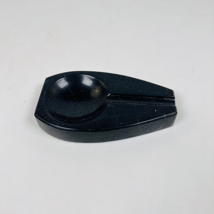 Curved Marble Ash Tray - Black