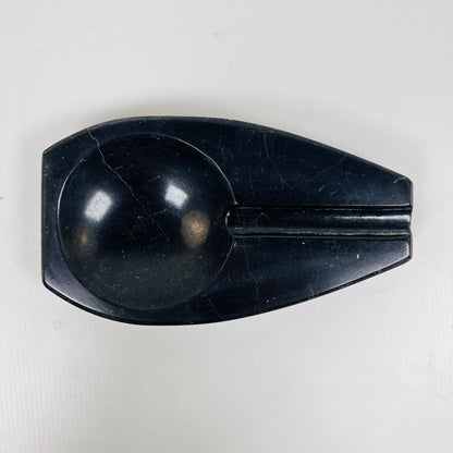 Curved Marble Ash Tray - Black