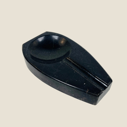 Curved Marble Ash Tray - Black