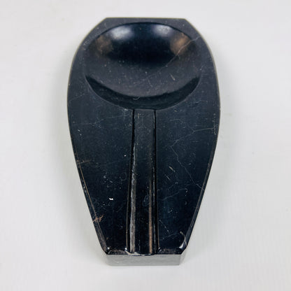 Curved Marble Ash Tray - Black