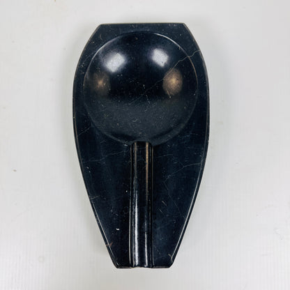 Curved Marble Ash Tray - Black