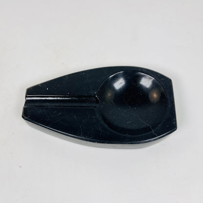 Curved Marble Ash Tray - Black