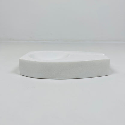 Curved Marble Ash Tray - White