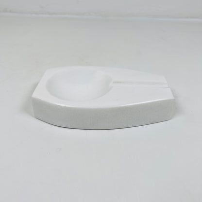 Curved Marble Ash Tray - White