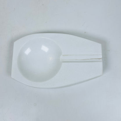 Curved Marble Ash Tray - White