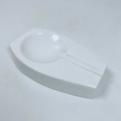 Curved Marble Ash Tray - White