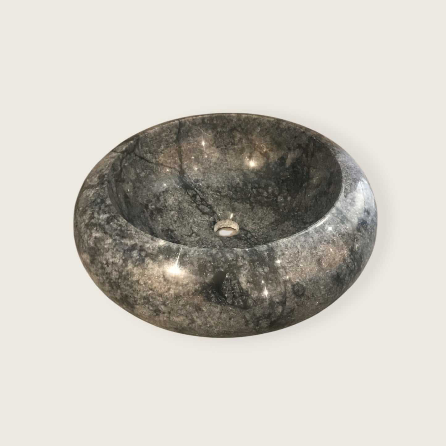 Silk Blue Marked Stone Basin