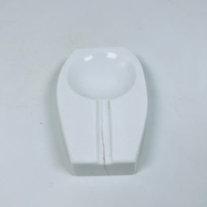 Curved Marble Ash Tray - White