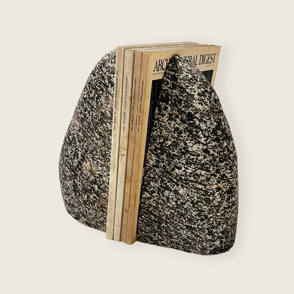 Black Dotted Riverstone Bookend