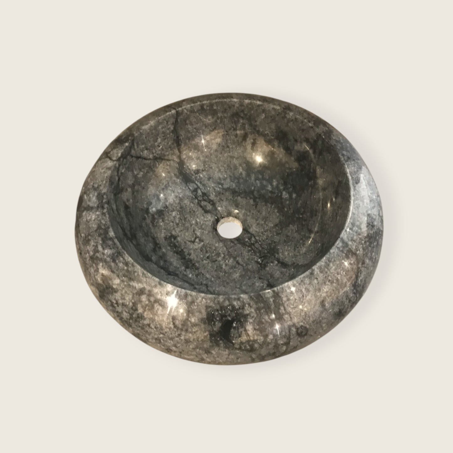 Silk Blue Marked Stone Basin