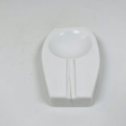 Curved Marble Ash Tray - White