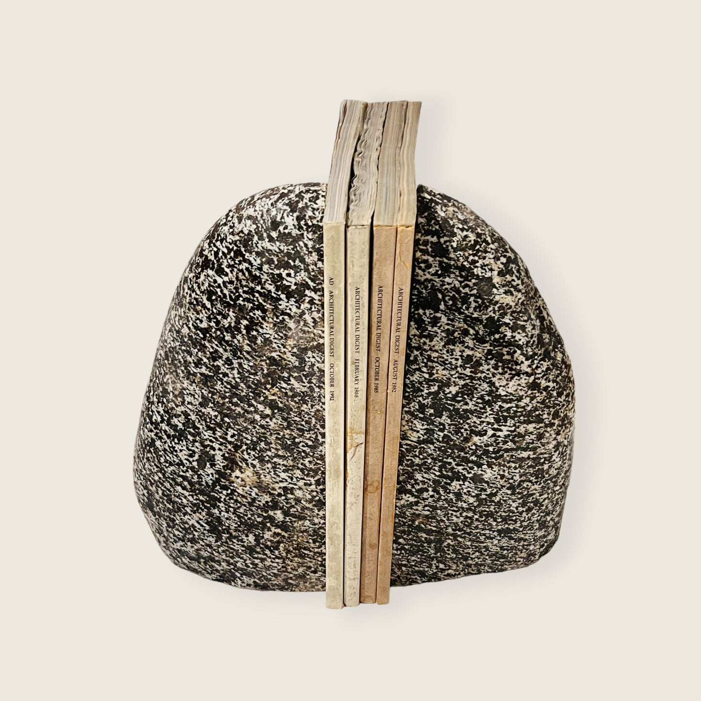 Black Splashed Riverstone Bookend
