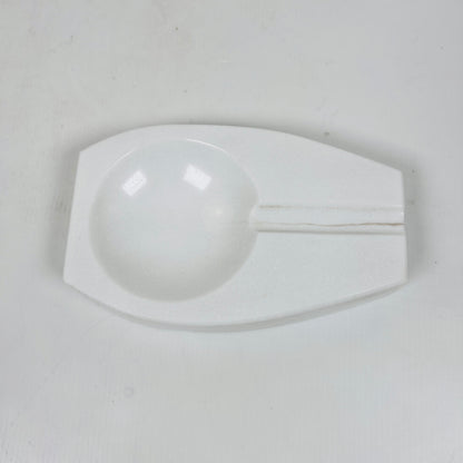 Curved Marble Ash Tray - White