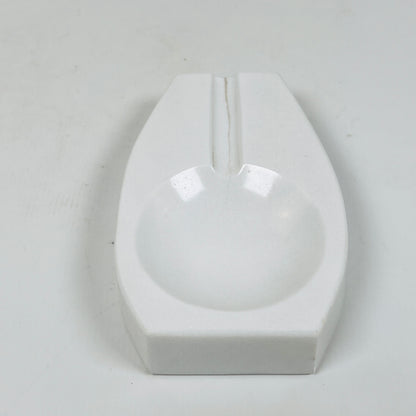 Curved Marble Ash Tray - White