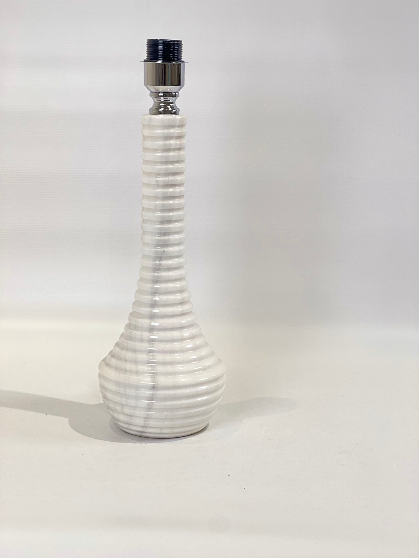 Bulged Striated Lamp - White