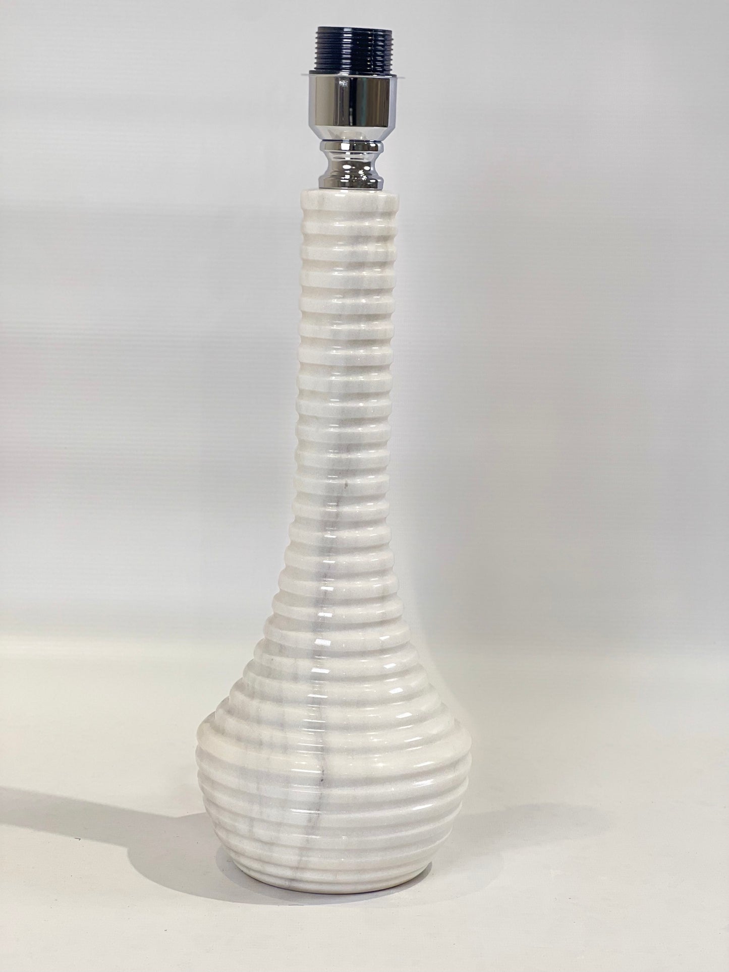 Bulged Striated Lamp - White