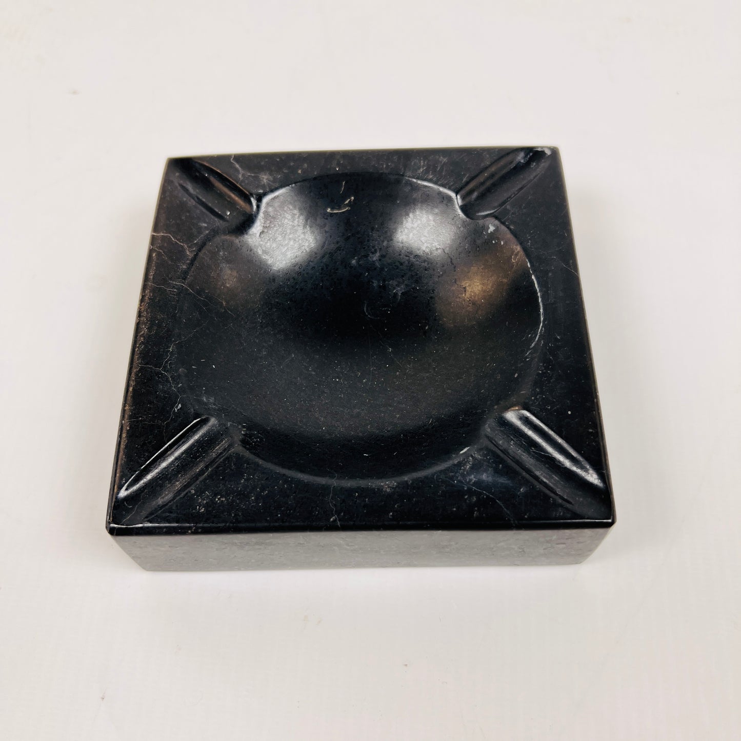 Square Marble Ash Tray - Black