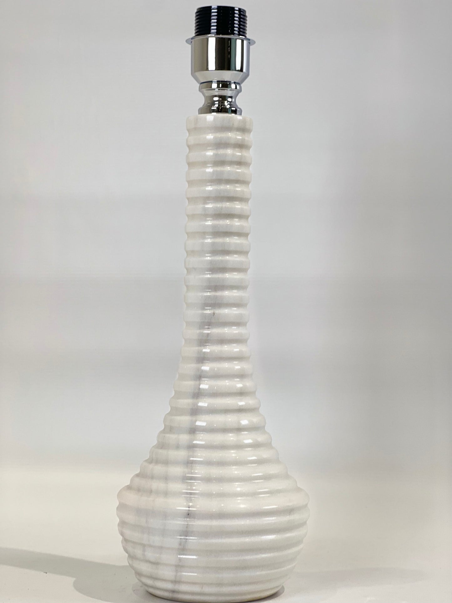 Bulged Striated Lamp - White