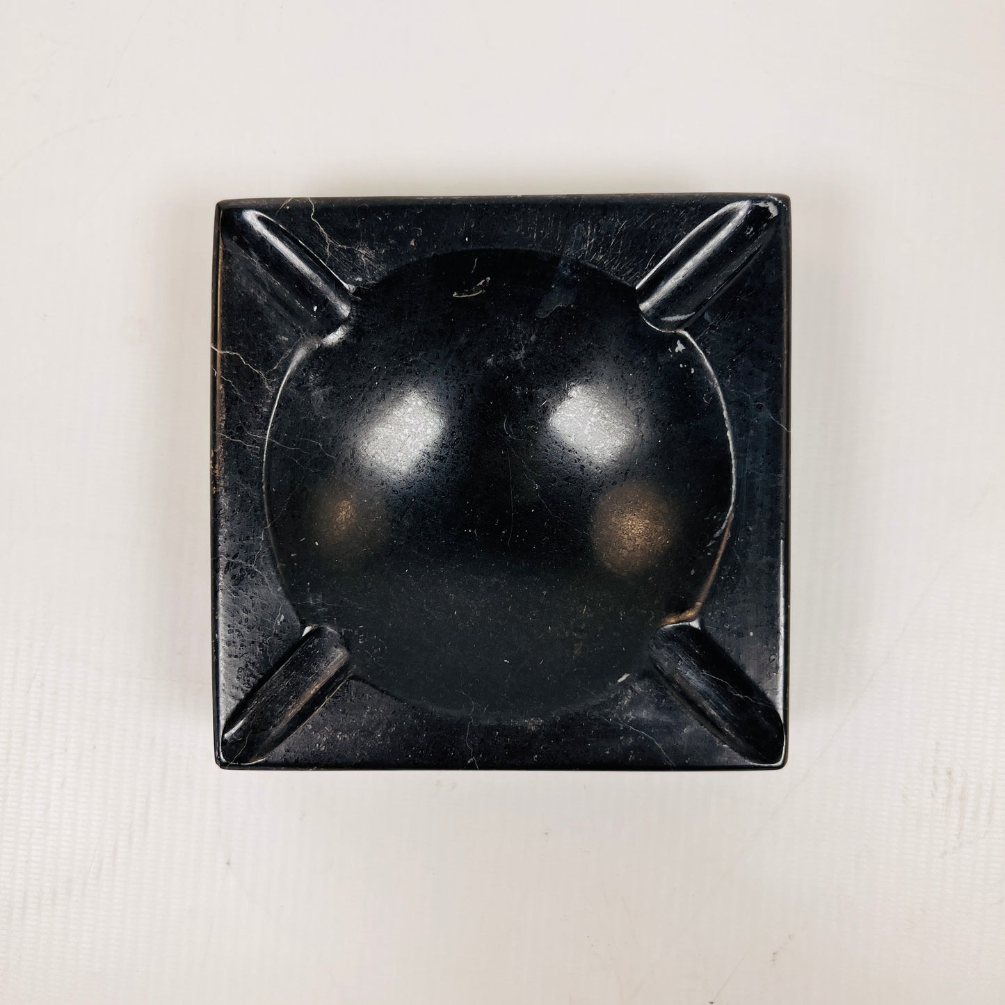 Square Marble Ash Tray - Black