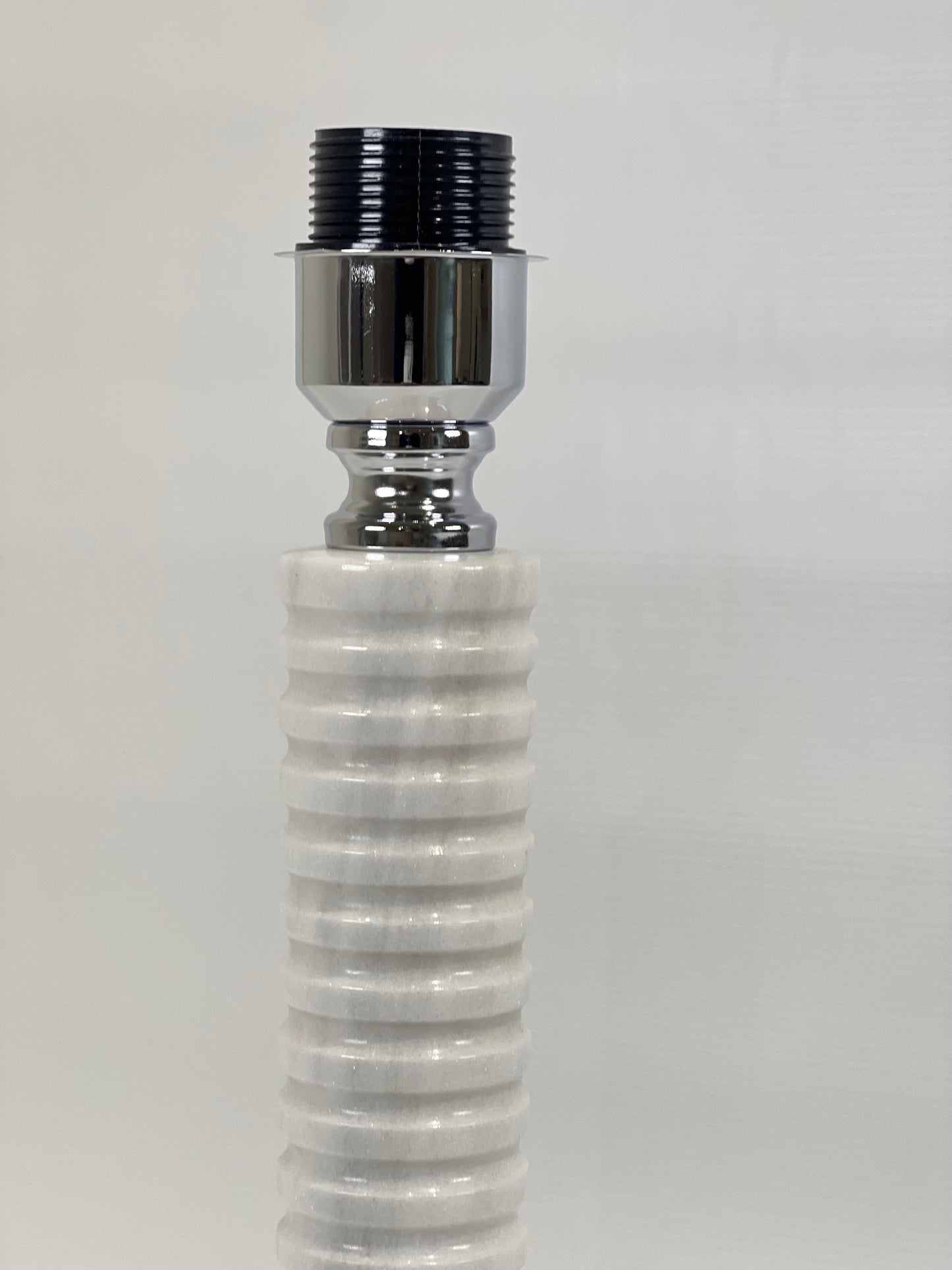 Bulged Striated Lamp - White