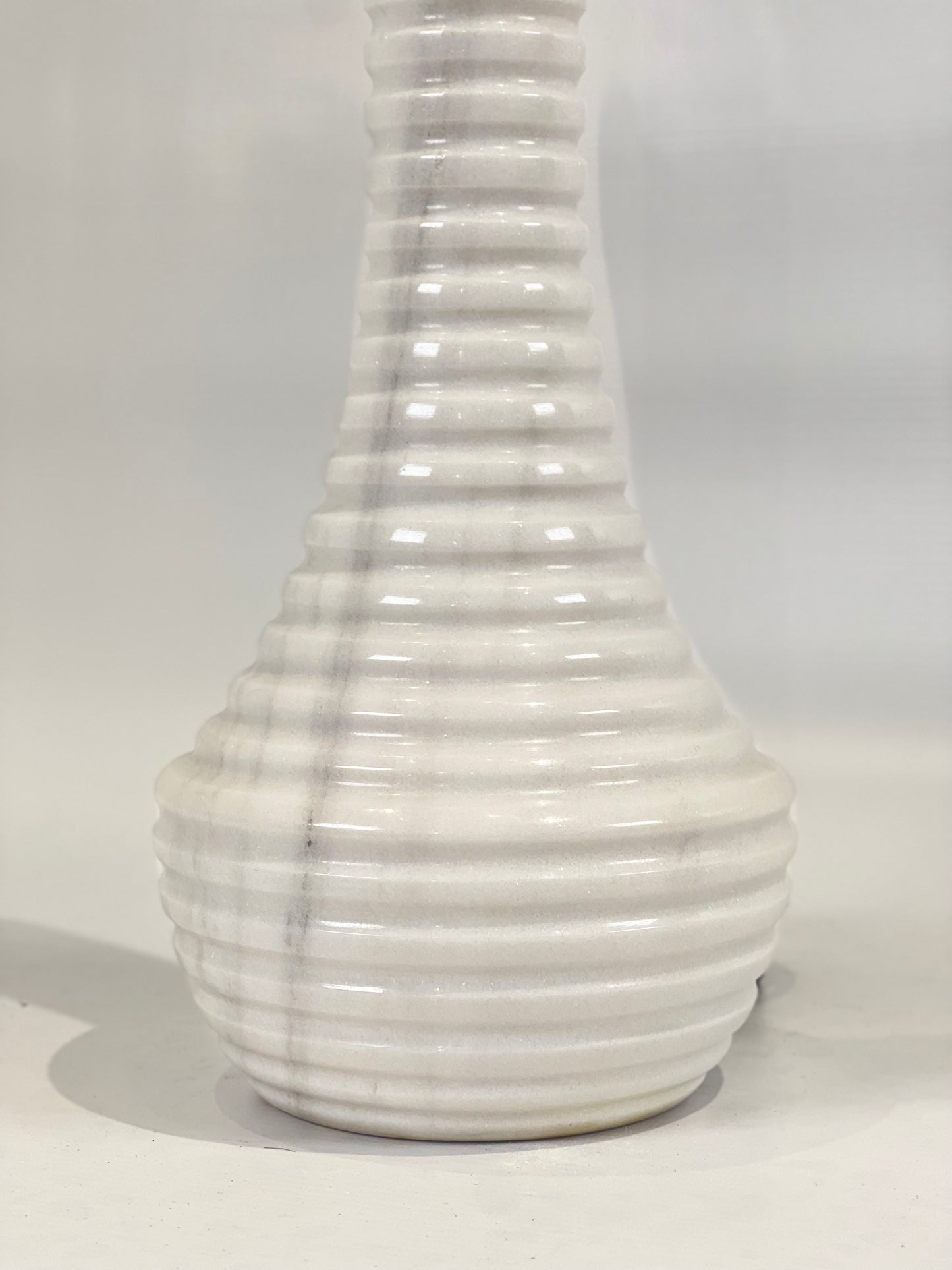 Bulged Striated Lamp - White