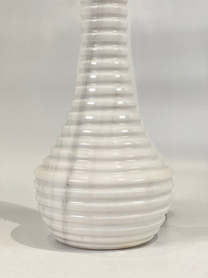 Bulged Striated Lamp - White