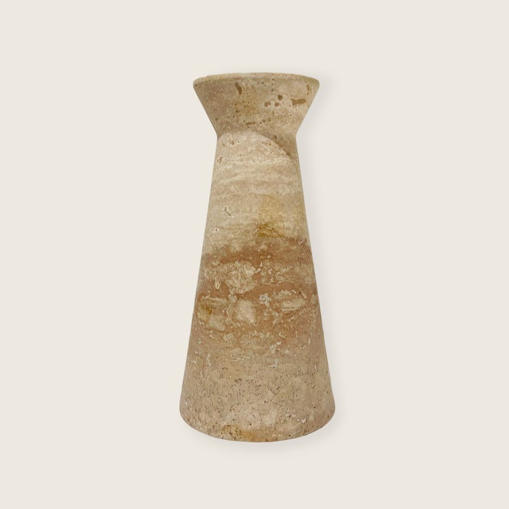 Upside Down Funnel Travertine Grazed Table Lamp