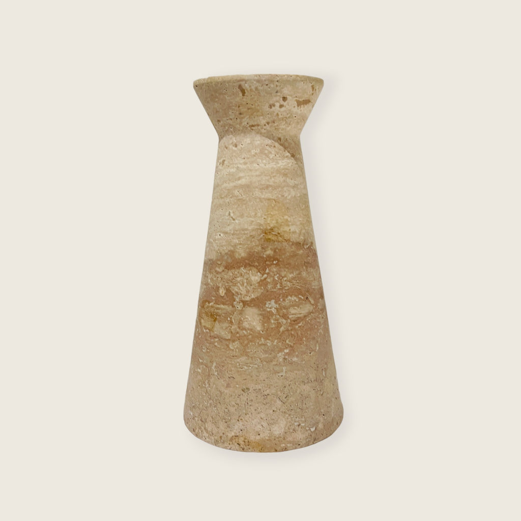 Upside Down Funnel Travertine Grazed Table Lamp