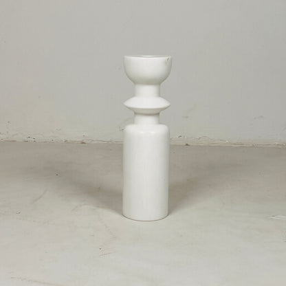 Collared Candle Stand - White