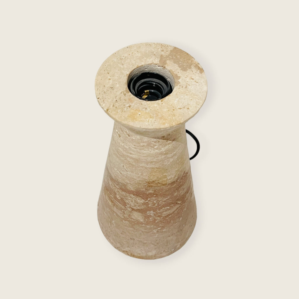 Upside Down Funnel Travertine Grazed Table Lamp