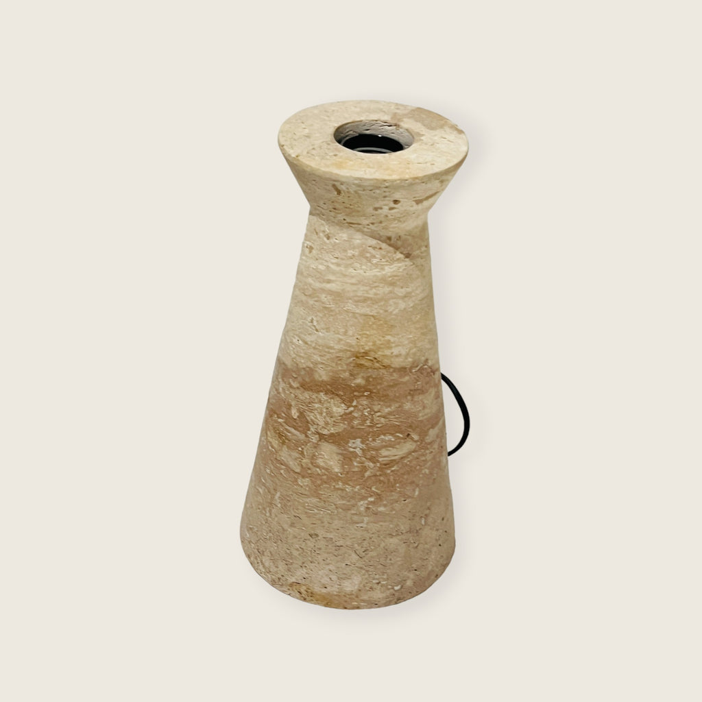 Upside Down Funnel Travertine Grazed Table Lamp