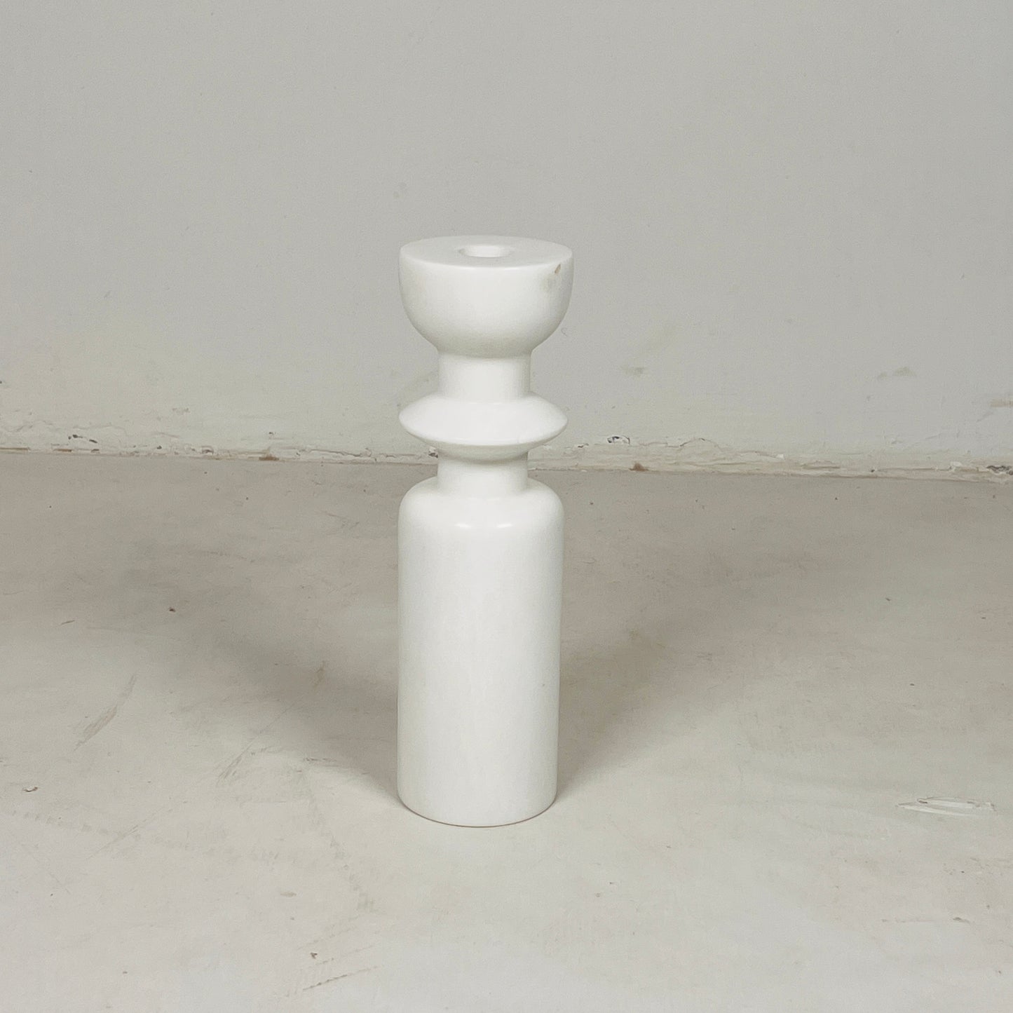 Collared Candle Stand - White