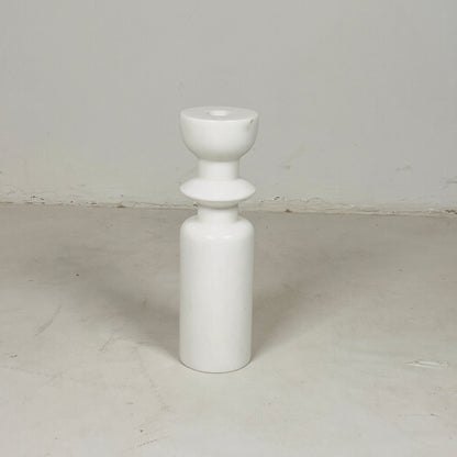 Collared Candle Stand - White