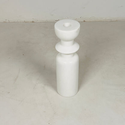 Collared Candle Stand - White
