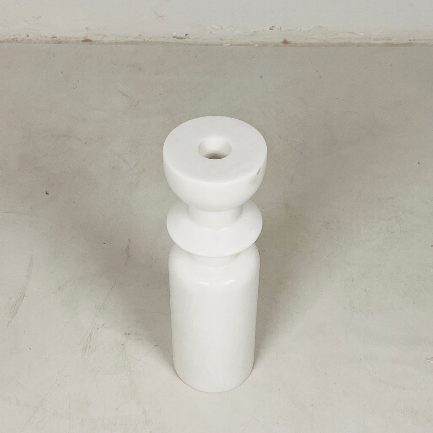 Collared Candle Stand - White