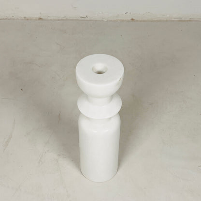 Collared Candle Stand - White